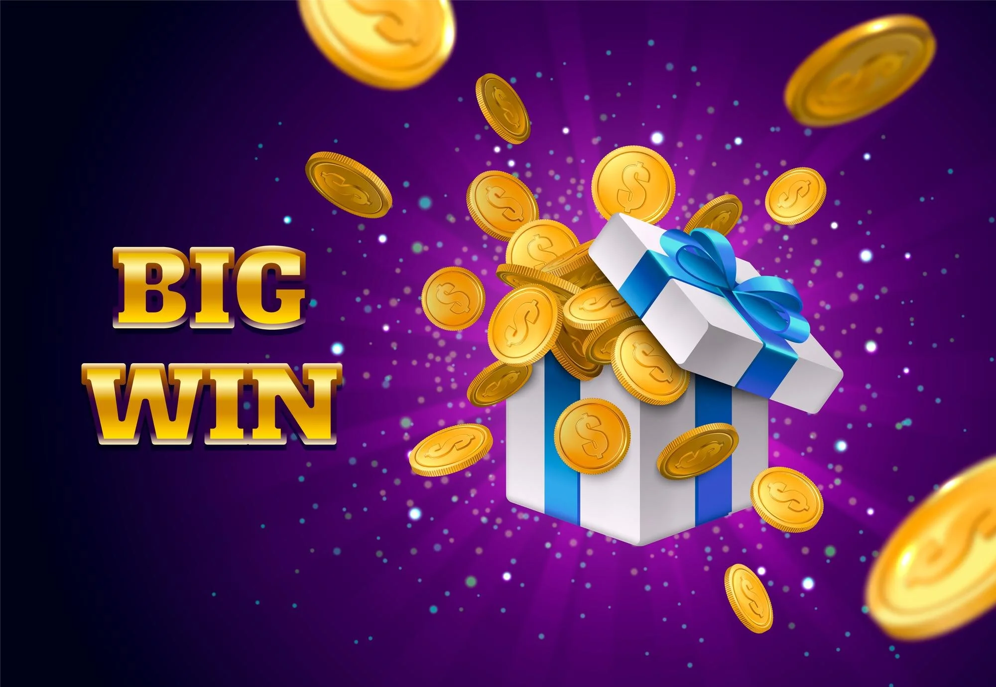 Big Win-gaveeske med flyvende gullmynter